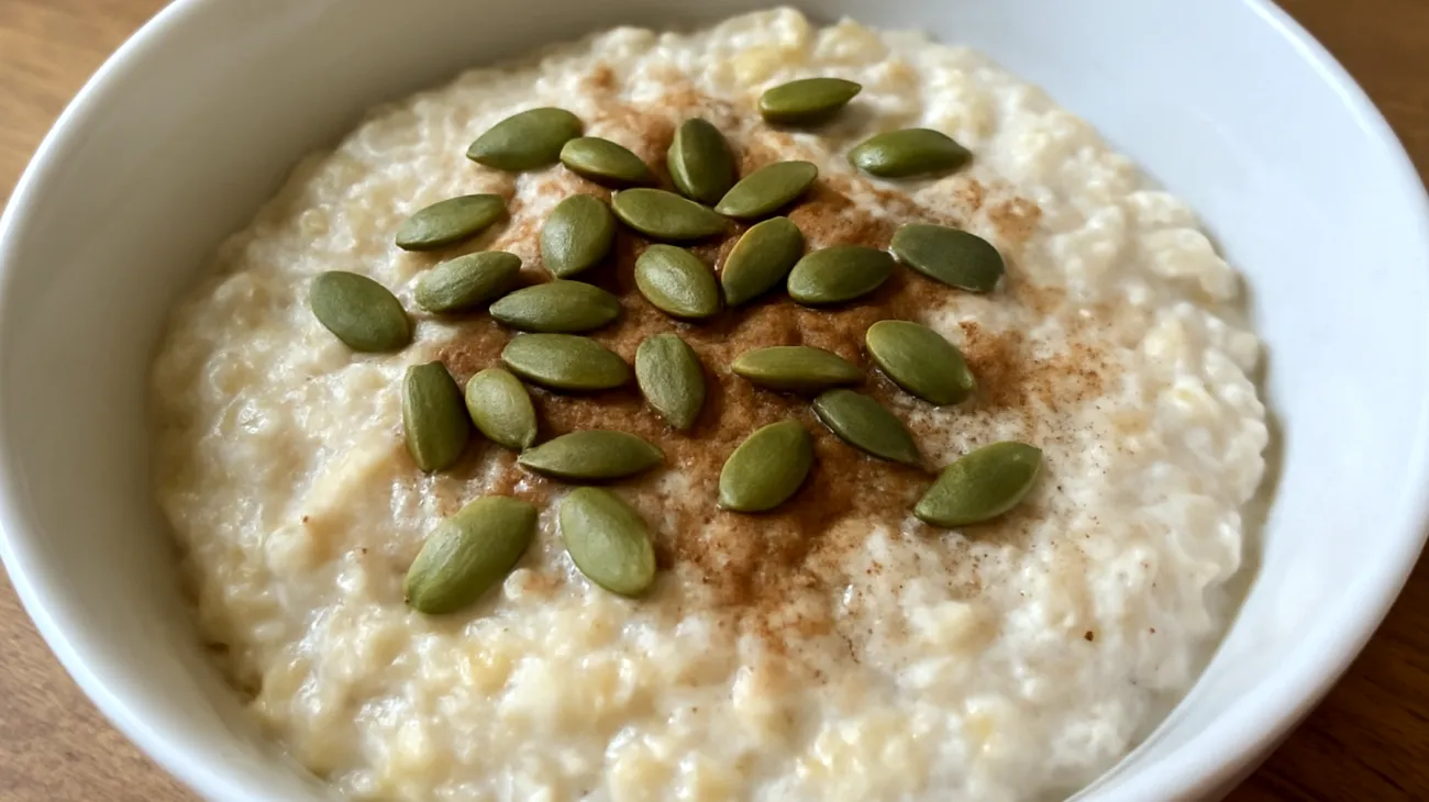 Porridge di avena con semi di zucca e cannella"