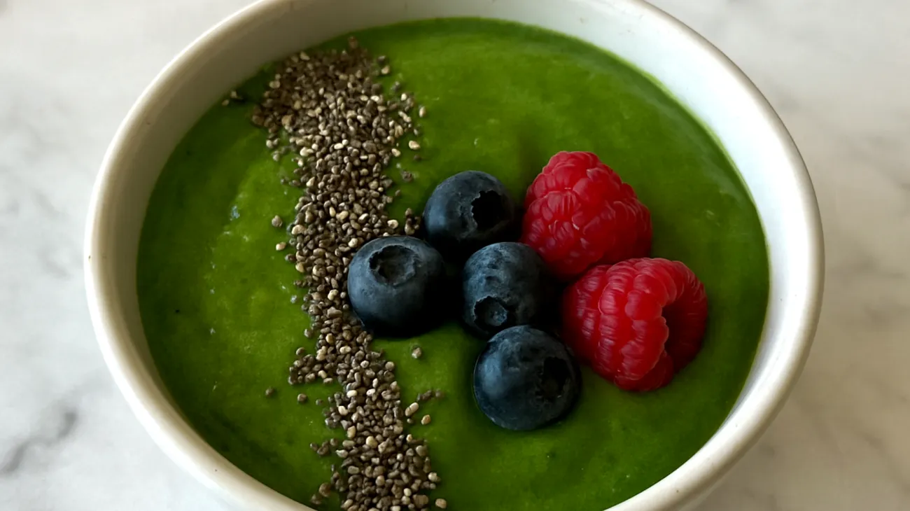Smoothie bowl con spirulina, semi di chia e olio di argan"